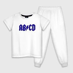 Пижама хлопковая детская ABCD надпись, цвет: белый