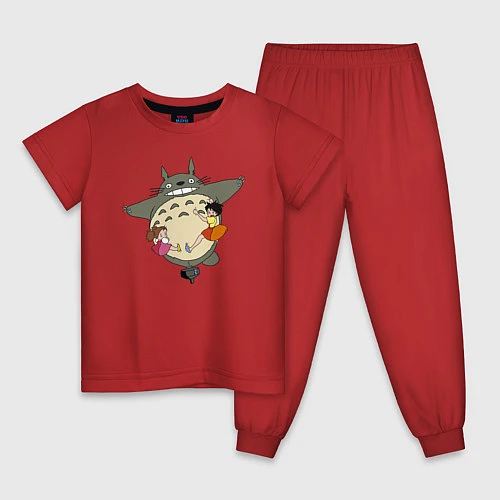Детская пижама Тоторо и девочки / Красный – фото 1
