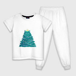 Пижама хлопковая детская Котоёлка, цвет: белый