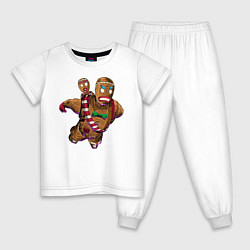 Пижама хлопковая детская Пряничный человек, цвет: белый