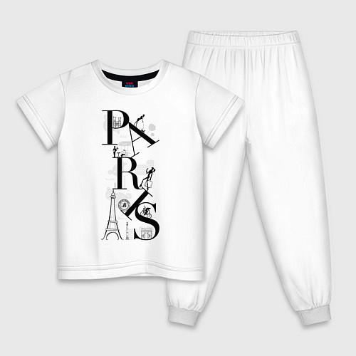 Детская пижама Париж / Белый – фото 1