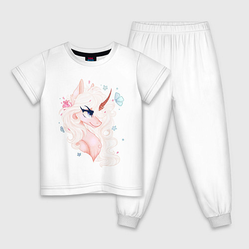 Детская пижама Единорог / Белый – фото 1