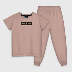 Пижама хлопковая детская Kowalski Bakery Logo, цвет: пыльно-розовый
