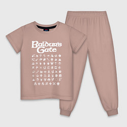 Пижама хлопковая детская BALDURS GATE, цвет: пыльно-розовый