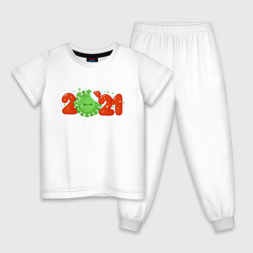 Детская пижама Коронавирус 2021 / Белый – фото 1