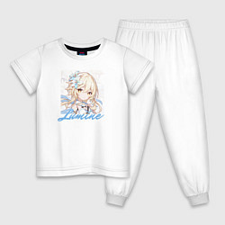 Пижама хлопковая детская Lumine, цвет: белый