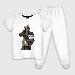 Пижама хлопковая детская GTA San Andreas, цвет: белый