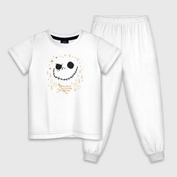 Пижама хлопковая детская Holiday Scare King, цвет: белый