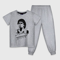 Пижама хлопковая детская Diego Maradona, цвет: меланж