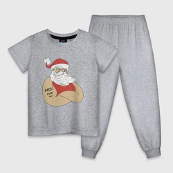 Пижама хлопковая детская Santa Claus, цвет: меланж