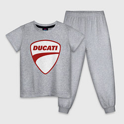 Пижама хлопковая детская Ducati Logo Дукати Лого Z, цвет: меланж