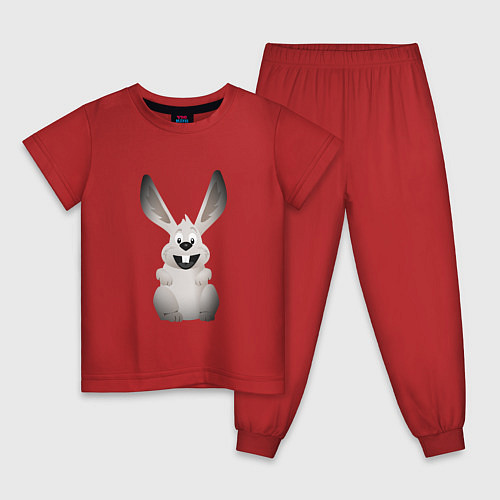 Детская пижама Зайчишка / Красный – фото 1