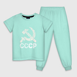Пижама хлопковая детская СССР, цвет: мятный