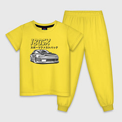 Пижама хлопковая детская Nissan 180SX, цвет: желтый