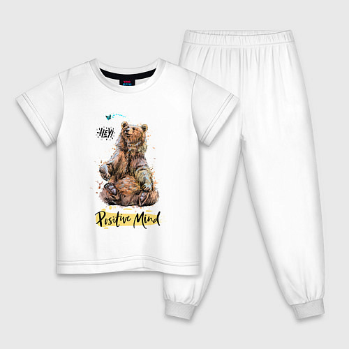 Детская пижама Мудрый медведь / Белый – фото 1