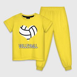 Пижама хлопковая детская ВОЛЕЙБОЛ, цвет: желтый