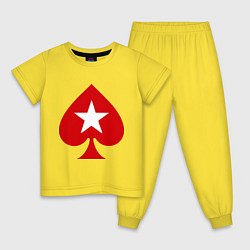 Пижама хлопковая детская Покер Пики Poker Stars, цвет: желтый