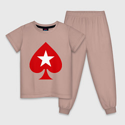 Пижама хлопковая детская Покер Пики Poker Stars, цвет: пыльно-розовый