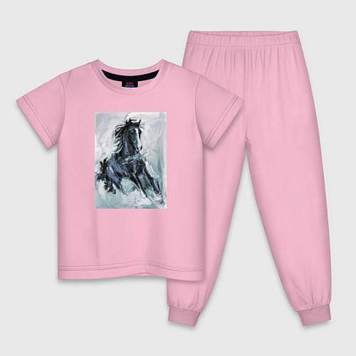 Детская пижама Лошадь арт / Светло-розовый – фото 1