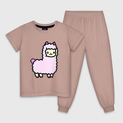 Пижама хлопковая детская Альпаки, цвет: пыльно-розовый