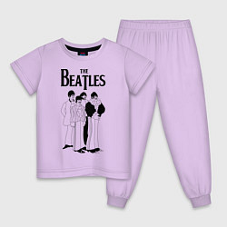 Пижама хлопковая детская THE BEATLES цвета лаванда — фото 1