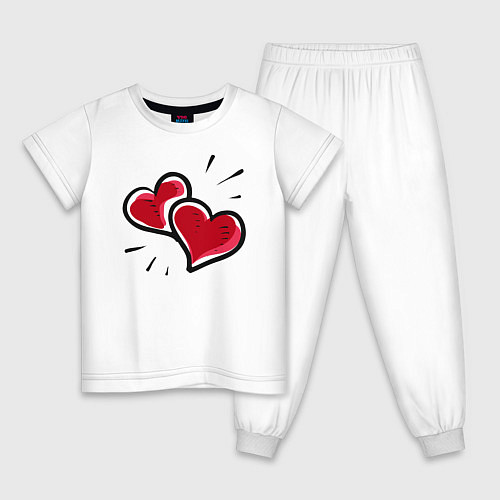 Детская пижама Hearts / Белый – фото 1