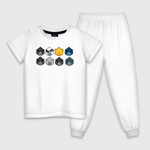 Детская пижама Бравл старс - Вороны / Белый – фото 1