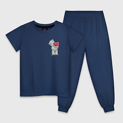 Пижама хлопковая детская Мишка Тедди, цвет: тёмно-синий