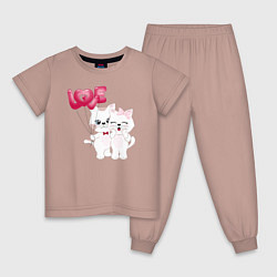 Пижама хлопковая детская My heart, цвет: пыльно-розовый