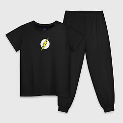 Пижама хлопковая детская 8 Bit The Flash, цвет: черный