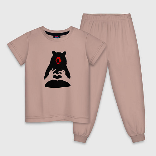 Детская пижама Mishka / Пыльно-розовый – фото 1