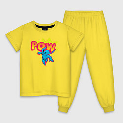 Пижама хлопковая детская POW цвета желтый — фото 1