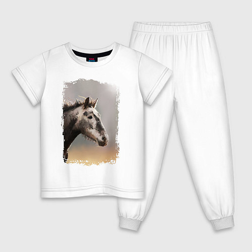 Детская пижама Лошадка / Белый – фото 1