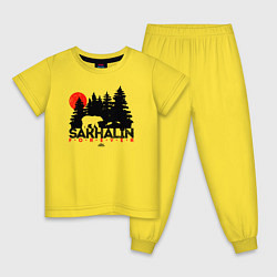 Пижама хлопковая детская Sakhalin forever, цвет: желтый