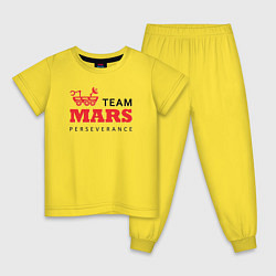 Пижама хлопковая детская TEAM MARS Perseverance, цвет: желтый