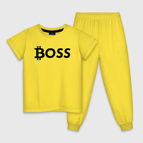 Детская пижама БИТКОИН ДЕД BITCOIN BOSS / Желтый – фото 1