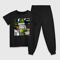 Пижама хлопковая детская Grand Theft Pepe, цвет: черный