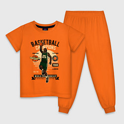 Пижама хлопковая детская Чемпионы по баскетболу цвета оранжевый — фото 1