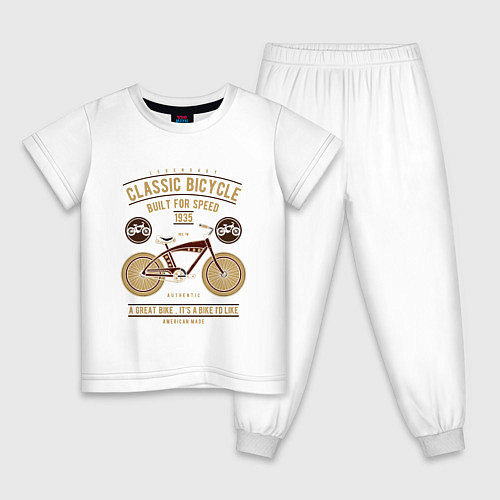 Детская пижама Классический велосипед / Белый – фото 1