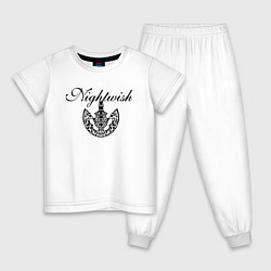 Пижама хлопковая детская Nightwish Logo Найтвиш Z, цвет: белый