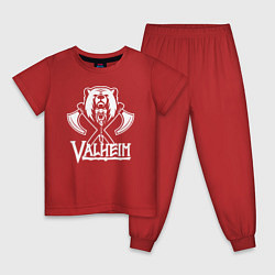Пижама хлопковая детская Valheim, цвет: красный