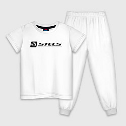 Пижама хлопковая детская Stels Moto Мото Лого Z, цвет: белый