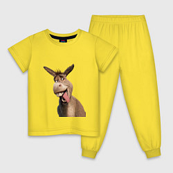 Пижама хлопковая детская Шрек: Осел, цвет: желтый