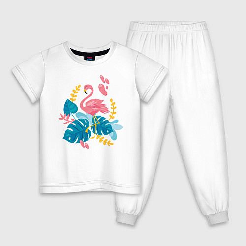 Детская пижама Фламинго / Белый – фото 1