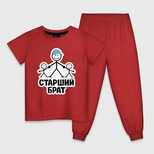 Детская пижама Старший брат / Красный – фото 1