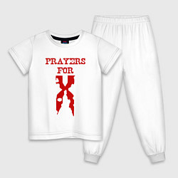 Пижама хлопковая детская Prayers For X, цвет: белый
