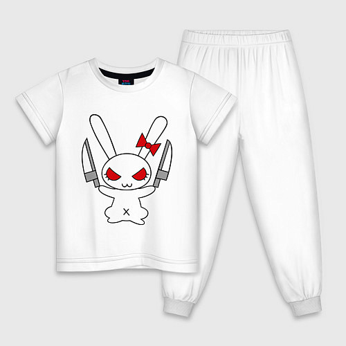 Детская пижама Зайка с ножами / Белый – фото 1