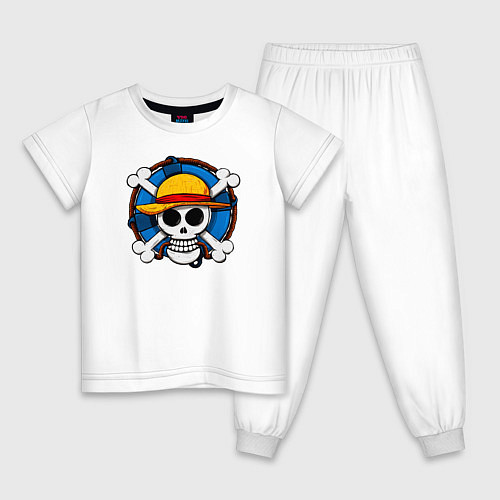 Детская пижама Пиратский знак из One Piece / Белый – фото 1