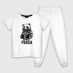 Пижама хлопковая детская Плохая панда, цвет: белый