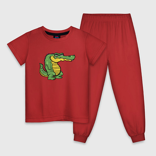 Детская пижама Недовольный крокодил / Красный – фото 1